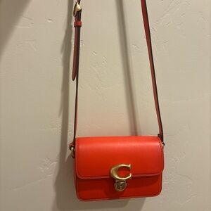 Red Leather Coach Limited Edition Crossbody Bag